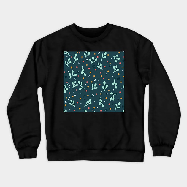 Christmas leaves and berries Crewneck Sweatshirt by Elena Choo